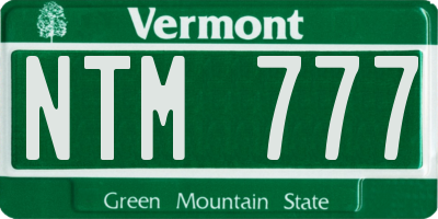 VT license plate NTM777
