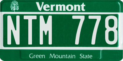 VT license plate NTM778