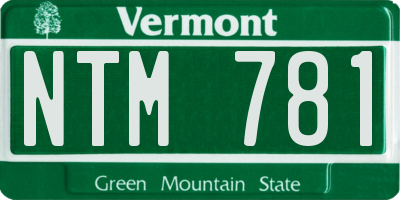 VT license plate NTM781