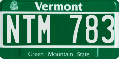 VT license plate NTM783