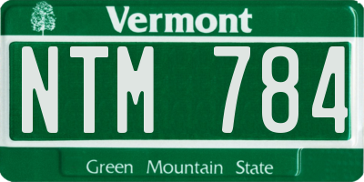 VT license plate NTM784