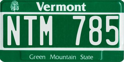 VT license plate NTM785