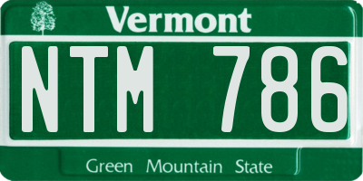 VT license plate NTM786