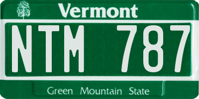 VT license plate NTM787