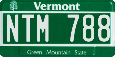 VT license plate NTM788