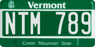 VT license plate NTM789