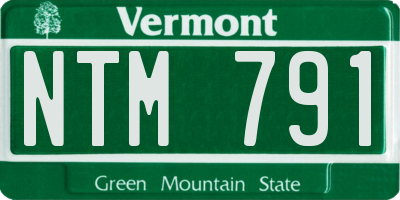 VT license plate NTM791