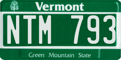 VT license plate NTM793