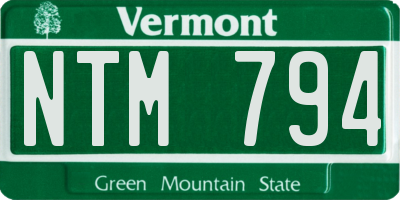 VT license plate NTM794