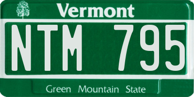 VT license plate NTM795