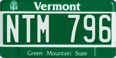 VT license plate NTM796