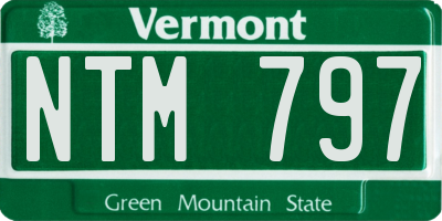 VT license plate NTM797