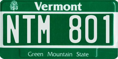 VT license plate NTM801
