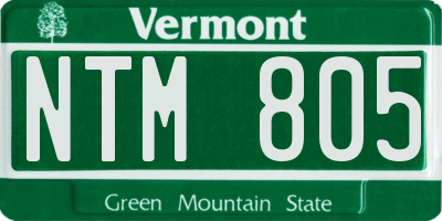 VT license plate NTM805