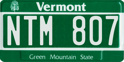 VT license plate NTM807