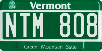 VT license plate NTM808