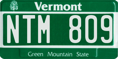 VT license plate NTM809