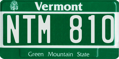 VT license plate NTM810