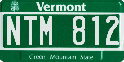 VT license plate NTM812