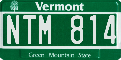 VT license plate NTM814