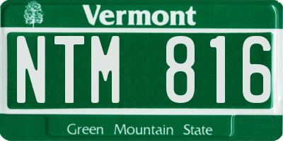 VT license plate NTM816