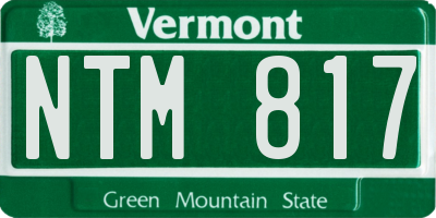 VT license plate NTM817