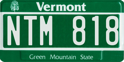 VT license plate NTM818