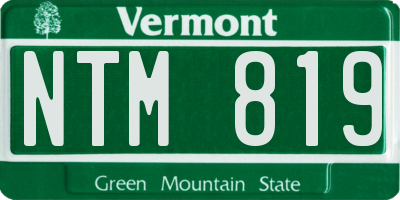 VT license plate NTM819