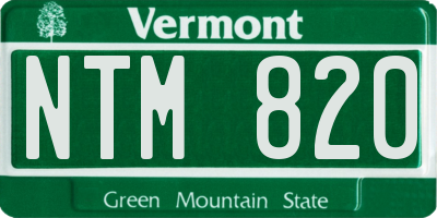 VT license plate NTM820