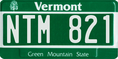 VT license plate NTM821