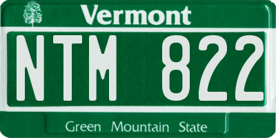 VT license plate NTM822