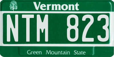 VT license plate NTM823