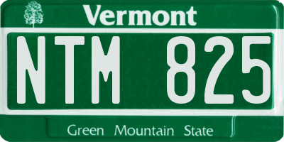 VT license plate NTM825