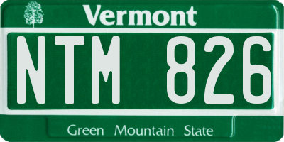 VT license plate NTM826