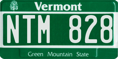 VT license plate NTM828