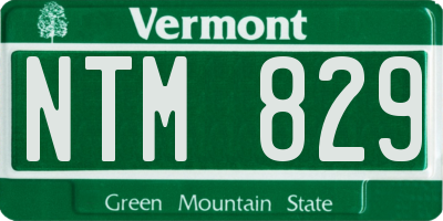 VT license plate NTM829
