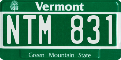 VT license plate NTM831