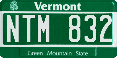 VT license plate NTM832