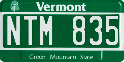 VT license plate NTM835