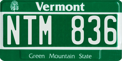 VT license plate NTM836