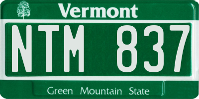 VT license plate NTM837