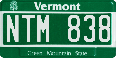 VT license plate NTM838