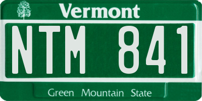 VT license plate NTM841