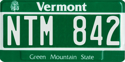 VT license plate NTM842