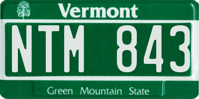 VT license plate NTM843