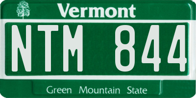 VT license plate NTM844