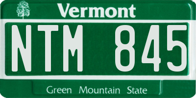 VT license plate NTM845