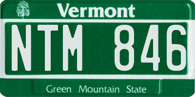 VT license plate NTM846