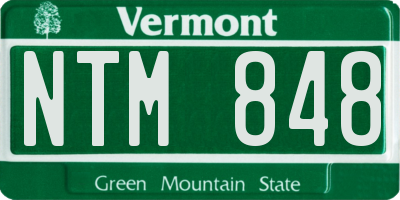 VT license plate NTM848