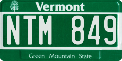 VT license plate NTM849
